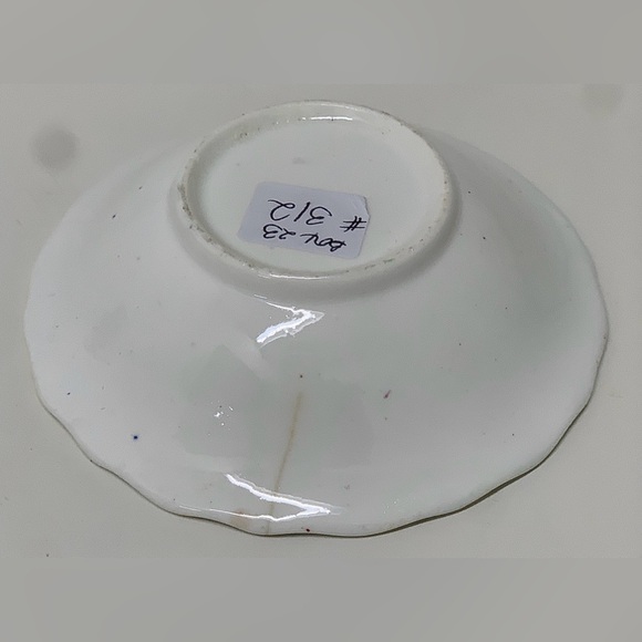 19th Century Vtg Gaudy Welsh Grape Pattern Miniature Hand Painted Scalloped Bowl - Picture 3 of 13